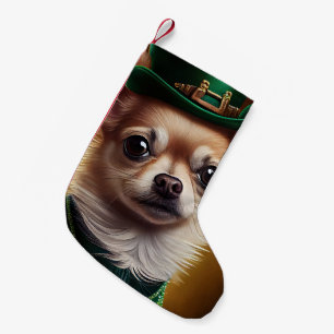 Petite Chaussette De Noël Chihuahua Chien en robe de la Saint Patrick
