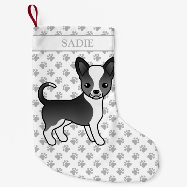 Petite Chaussette De Noël Chihuahua Chig & Nom (Devant)