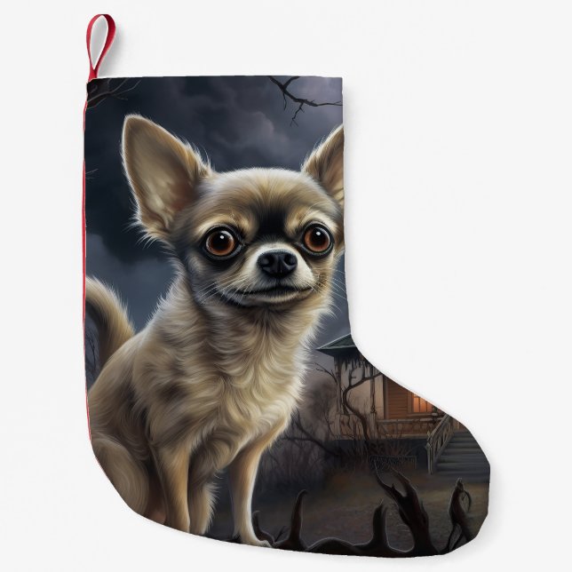 Petite Chaussette De Noël chihuahua Halloween Épouvantable (Devant)