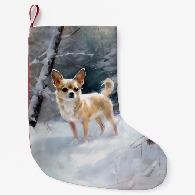 Petite Chaussette De Noël Chihuahua Laisser neiger Noël (Devant)