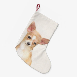 Petite Chaussette De Noël Chihuahua Painting - Cute Original Dog Art