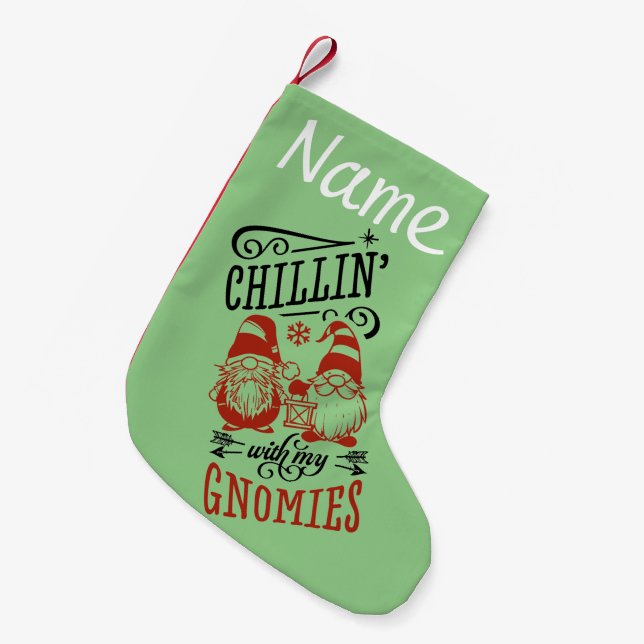 Petite Chaussette De Noël Chillin de Noël avec mes Gnomies Gnome (Devant (Accrochage))