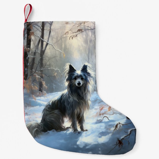 Petite Chaussette De Noël Chinois Crested Laisser Il Neige Noël (Devant)