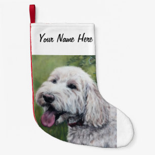 Petite Chaussette De Noël Chiot blanc Goldendoodle