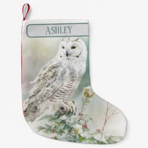 Petite Chaussette De Noël Chouette aquarelle Vibes de Noël -