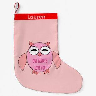 Petite Chaussette De Noël Chouette message d'amour personnalisé Stocker de N