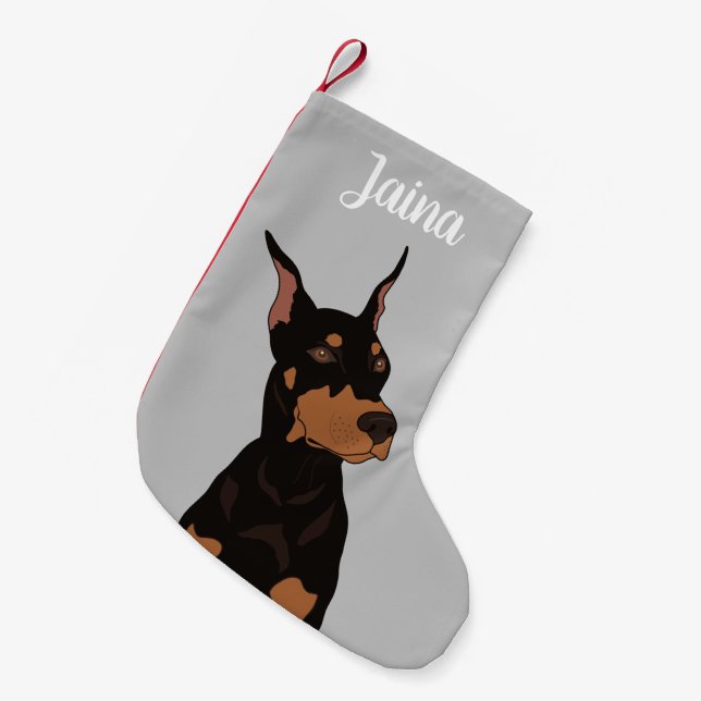 Petite Chaussette De Noël Christmas Doberman Pinscher (Devant (Accrochage))
