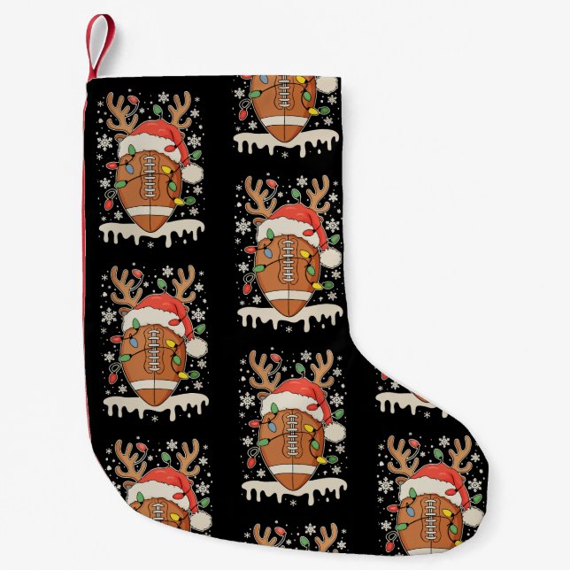 Petite Chaussette De Noël Christmas Football Santa Hat Reindeer Xmas Lights (Devant)