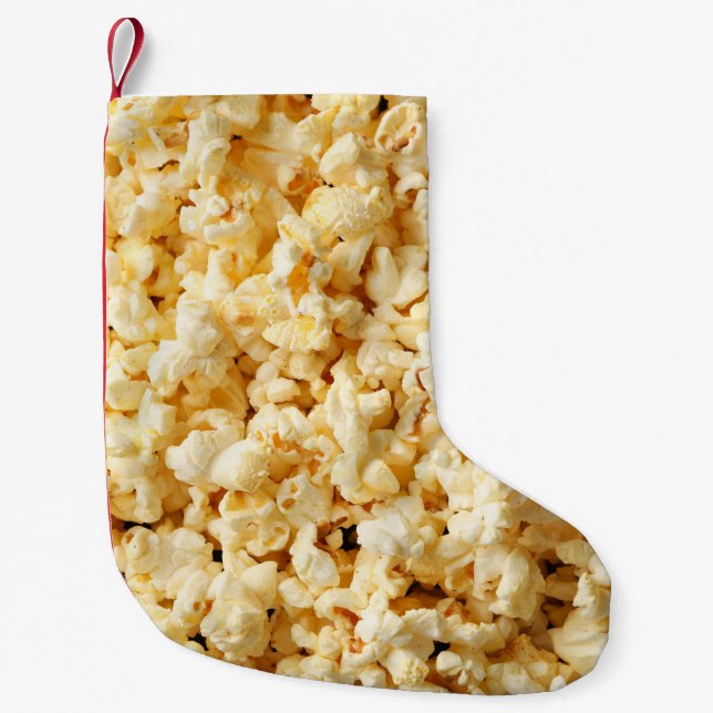 Petite Chaussette De Noël Cinéma Popcorn Arrière - plan complet. (Devant)