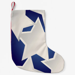 Petite Chaussette De Noël Cinq étoiles blanches