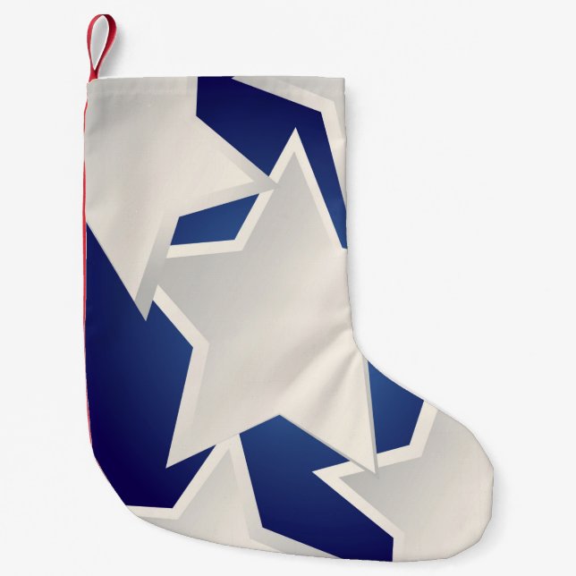 Petite Chaussette De Noël Cinq étoiles blanches (Devant)