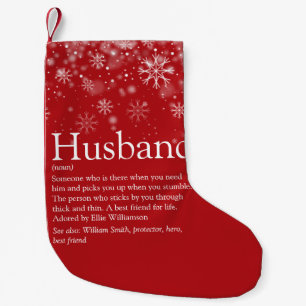 Petite Chaussette De Noël Citation de définition de mari personnalisée pour