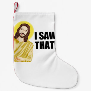 Petite Chaussette De Noël Citation Drôle Jésus Mème J'Ai Vu Ce Chrétien Peti