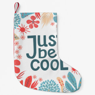 Petite Chaussette De Noël Citation Motivationnelle, Cadre Floral Abstrait.