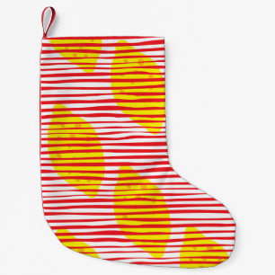 Petite Chaussette De Noël citron Abstrait avec motif sans feuille. Main dr