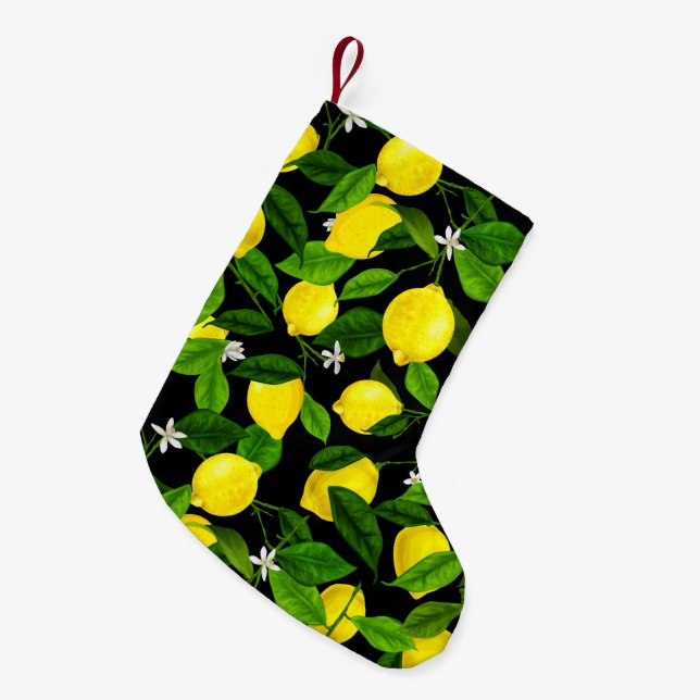 Petite Chaussette De Noël Citron Aquarelle 2 (Devant (Accrochage))