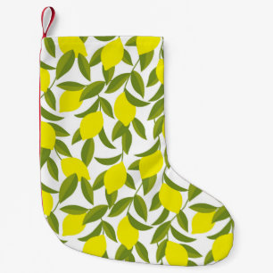 Petite Chaussette De Noël Citronnier Art : Citrus jaune Motif sans couture