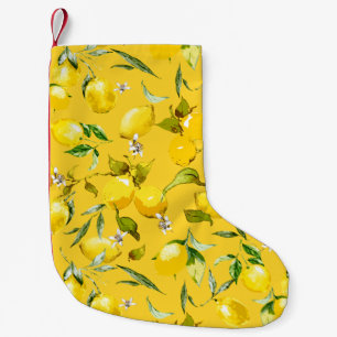 Petite Chaussette De Noël citrons d'aquarelle 8