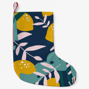 Petite Chaussette De Noël Citrons frais : chevauchement Motif Vintage