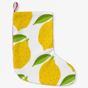 Petite Chaussette De Noël citrons jaunes, motif artistique sans soudure.