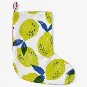 Petite Chaussette De Noël Citrons juteux : motif vintage sans soudure.