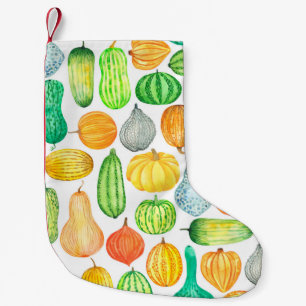 Petite Chaussette De Noël Citrouille aquarelle, motif transparent