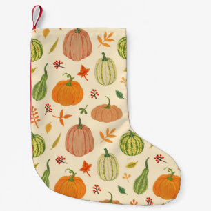 Petite Chaussette De Noël Citrouille vert et orange, motif sans soudure.