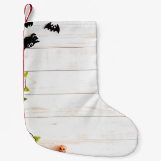 Petite Chaussette De Noël Citrouilles d'Halloween, chauves-souris, vue sur l