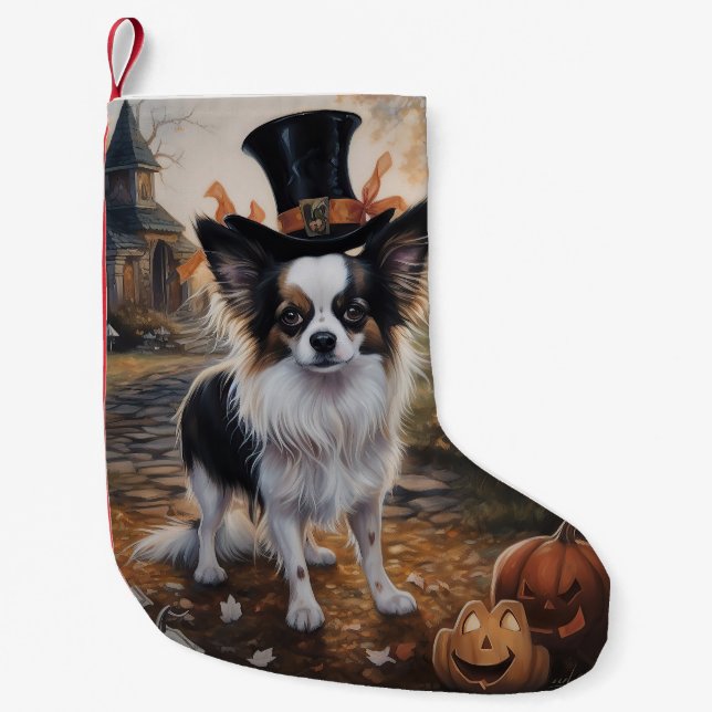 Petite Chaussette De Noël Citrouilles Papillon Halloween Épouvantable (Devant)