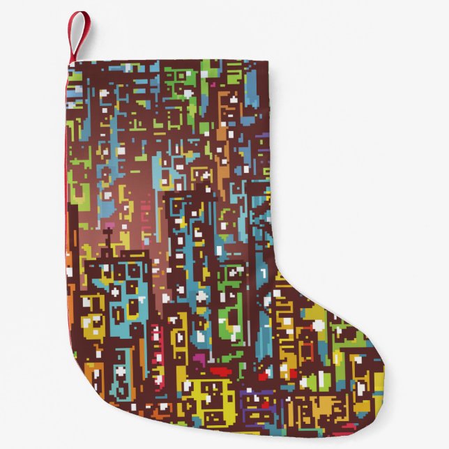 Petite Chaussette De Noël Cityscape hand drawn illustrationart,street,city,s (Devant)