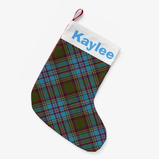 Petite Chaussette De Noël Clan Anderson Tartan (Devant (Accrochage))