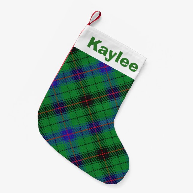 Petite Chaussette De Noël Clan Davidson Tartan (Devant (Accrochage))