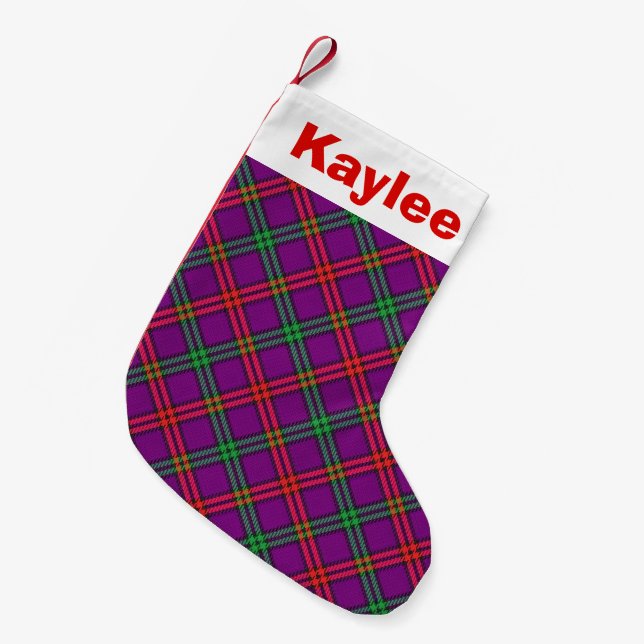 Petite Chaussette De Noël Clan Montgomery Tartan (Devant (Accrochage))