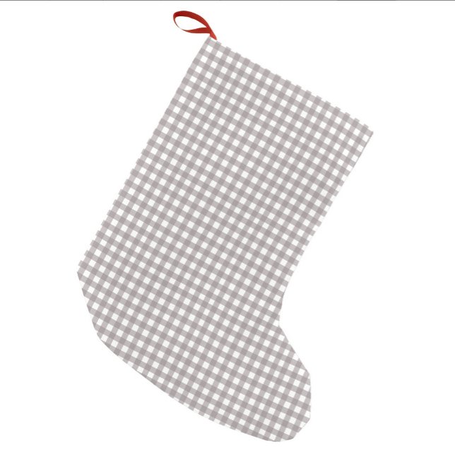Petite Chaussette De Noël Classic Beige Brown Plaid Stocking de Noël (Créateur téléchargé)