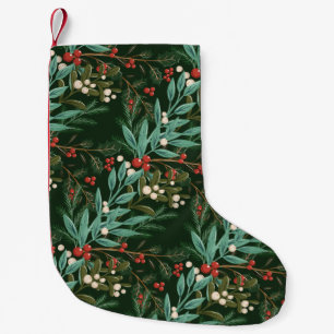 Petite Chaussette De Noël Classic Noël Vacances Botanique Berry Vert
