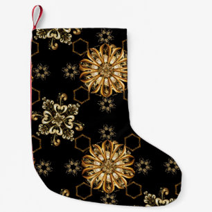 Petite Chaussette De Noël Classic vintage background. Traditional orient orn
