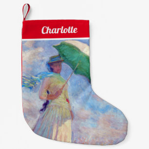 Petite Chaussette De Noël Claude Monet - Femme avec un parasol face à droite