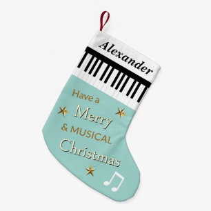 Petite Chaussette De Noël Clavier de piano Aqua Vert Personnalisé pour mélom