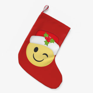 Petite Chaussette De Noël Cligner de l'oeil le bas de vacances d'Emoji de