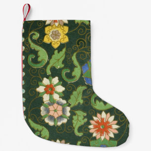 Petite Chaussette De Noël Cloisonne Chine Patter Asiatique Oriental