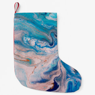 Petite Chaussette De Noël Closeup of mixed blue and white abstract marble te