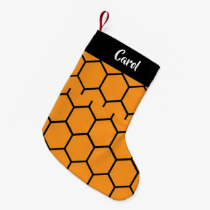 Petite Chaussette De Noël Clôture noire orange