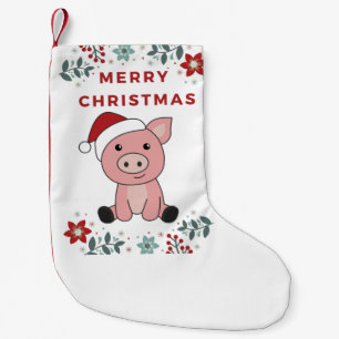 Petite Chaussette De Noël Cochon Joyeux Noël Animaux Cochons