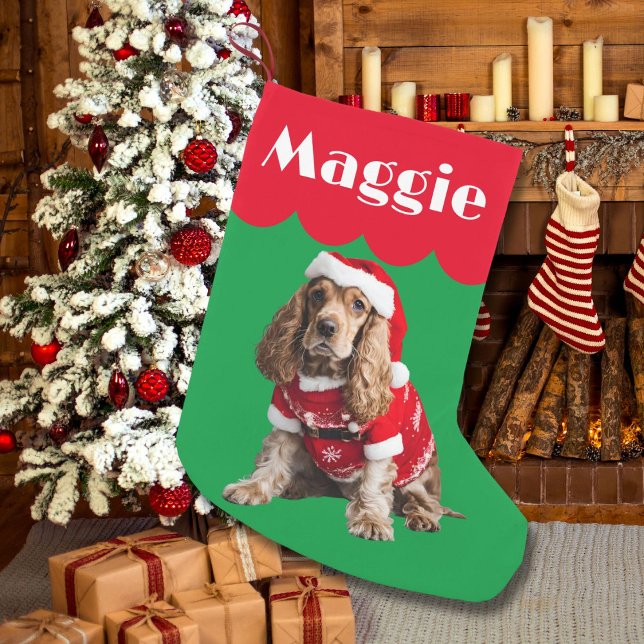 Petite Chaussette De Noël Cocker Espagnol chien cadeau de Noël animal de com (Créateur téléchargé)