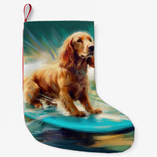 Petite Chaussette De Noël Cocker Spaniel Beach Surf Peinture
