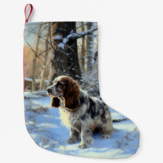 Petite Chaussette De Noël Cocker Spaniel Laisser Neige Noël (Devant)