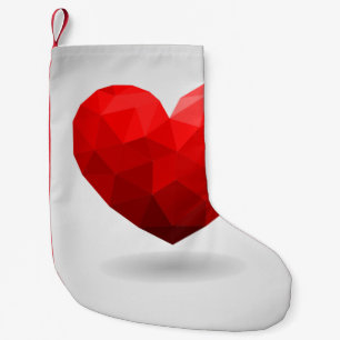 Petite Chaussette De Noël Coeur d'amour bas poly valentine