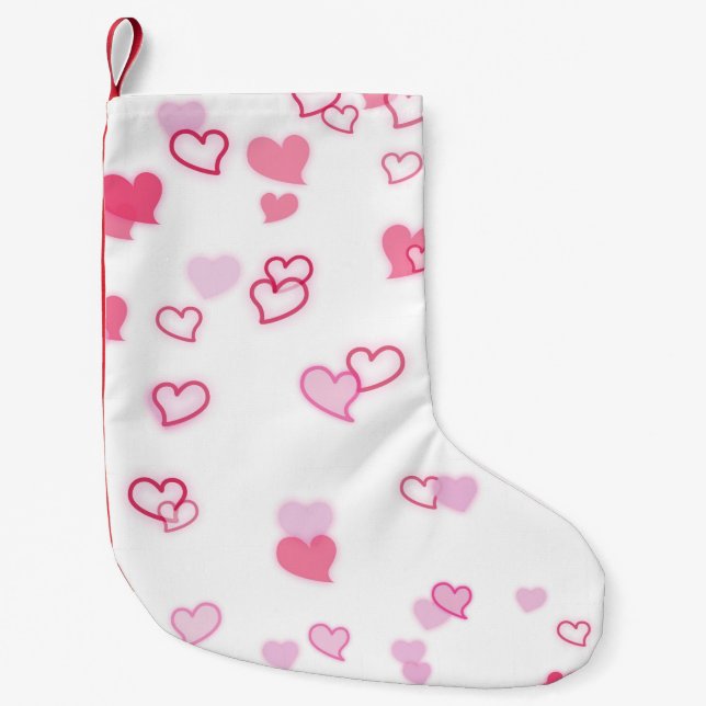 Petite Chaussette De Noël Coeurs (Devant)