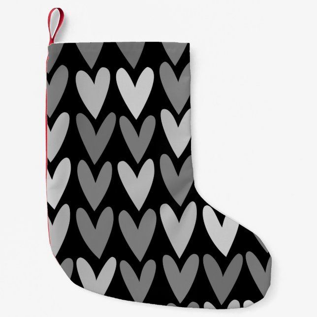 Petite Chaussette De Noël Coeurs 4 (Devant)