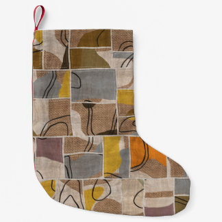 Petite Chaussette De Noël Collage de patchwork, motif de mixage de courtepoi